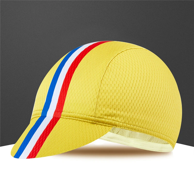 FR-Yellow Новинка, велосипедная Кепка, испанский, французский, итальянский флаг, велосипедная Кепка, дышащая, Gorra Ciclismo, быстросохнущая, головные уборы, Спортивная Кепка, s, бандана, для мужчин и женщин - Цвет: FR-Yellow