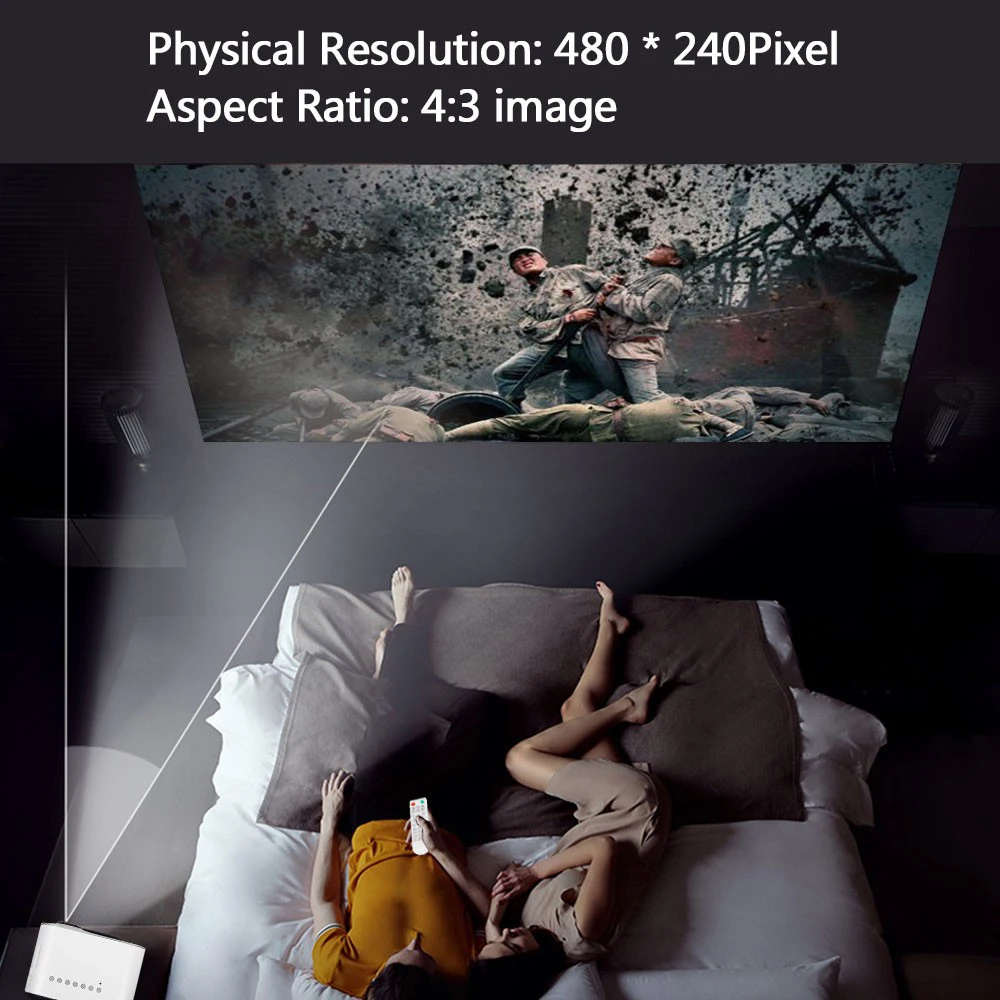 ViviBright мини светодиодный проектор Full HD 1080P видео проектор портативный 480*320 домашний кинотеатр ЖК-телевизор умный 3D кинопроектор