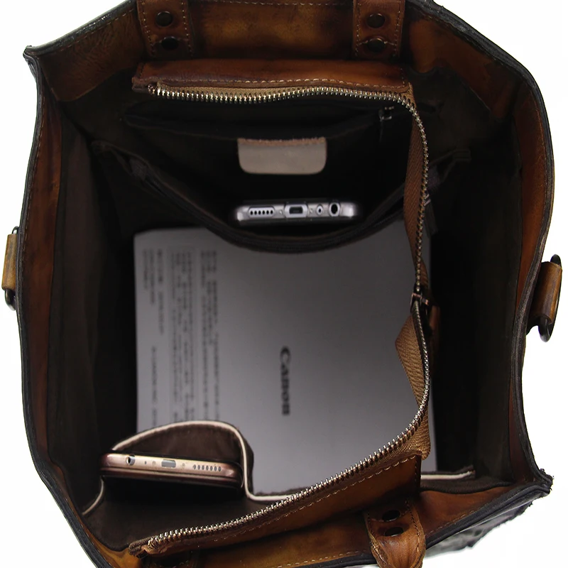 Ретро Женские шипованные ручные сумки из натуральной кожи 2019 последняя сумка на