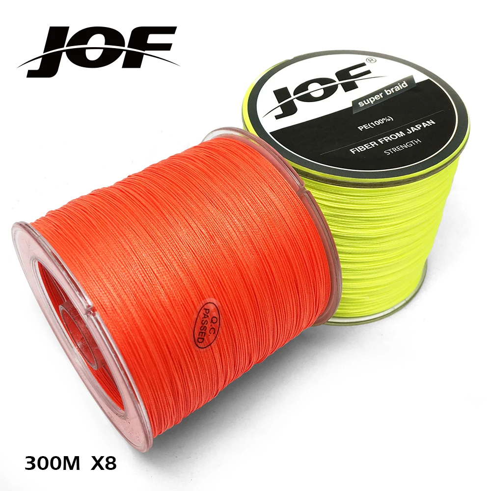 Леска JOF 8 нитей 300 м 12LB 78LB PE плетеная для морской и соленой воды ловли карпа очень