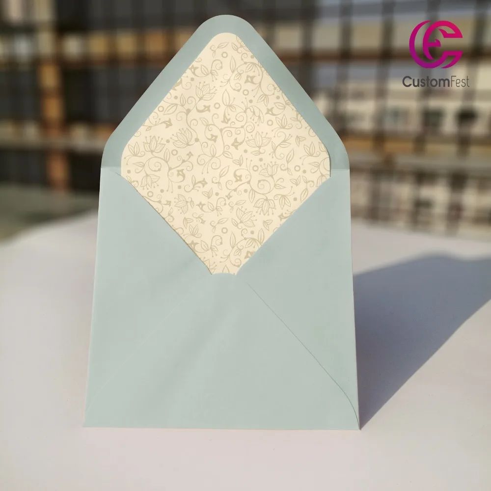 30 шт./лот Серебряная лента дизайн с персонализированной подкладкой конверт