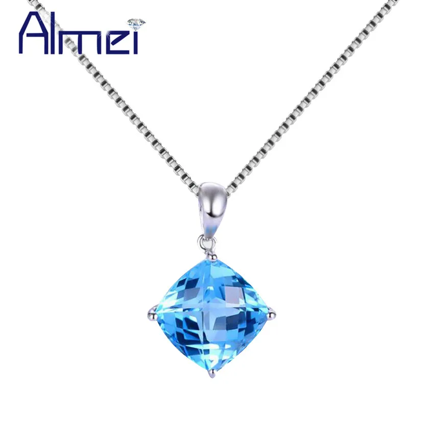 Фото Almei 40% чудо геометрическое квадратное ожерелье для женщин серебро 925 пробы