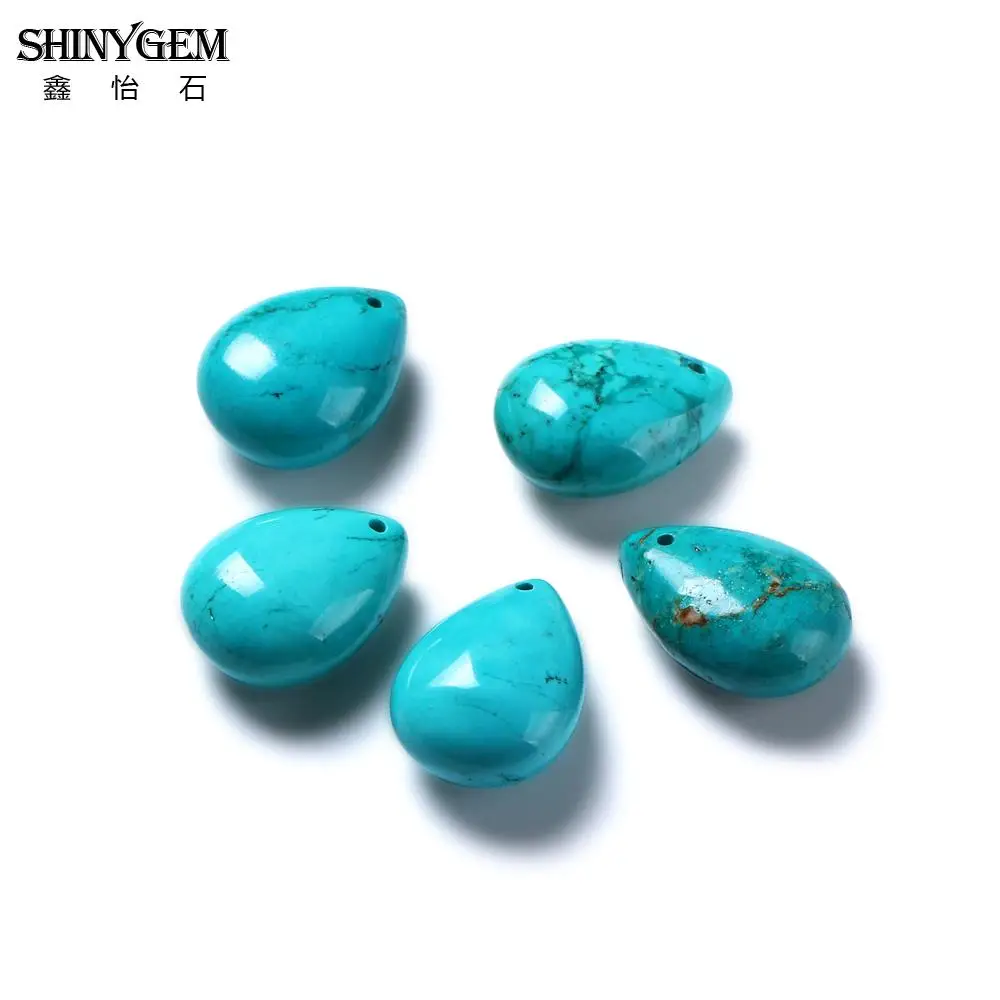 ShinyGem Голубое озеро капли воды бирюзы свободные бусины для изготовления ювелирных изделий класса ААА натуральный узор бирюзовый камень Бусины