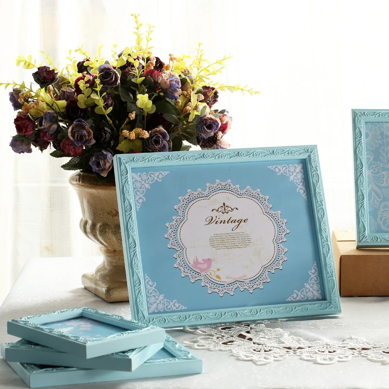 Горячая Распродажа 9 шт./компл. набор настенных фоторамок европейский стиль синие