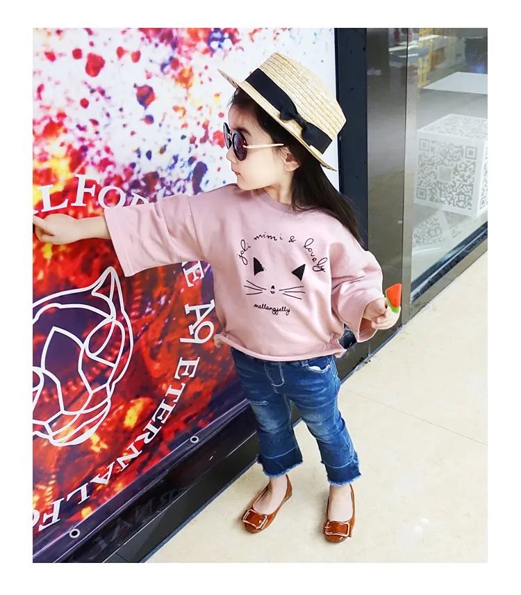 Весенние детские повседневные штаны с манжетами для девочек Детские эластичные