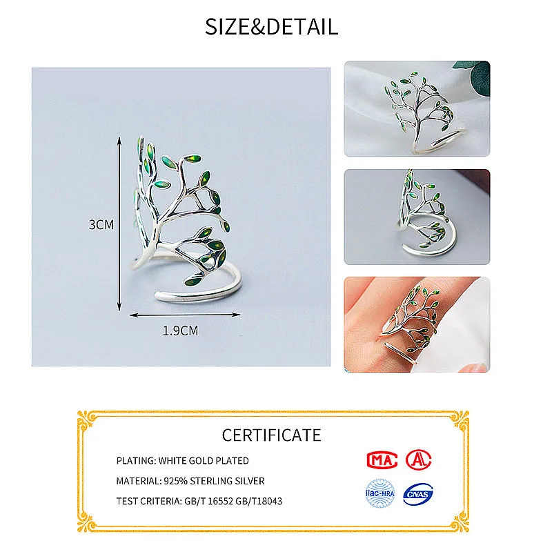 Изысканное женское кольцо в форме дерева INZATT модное зеленое с распылителем и
