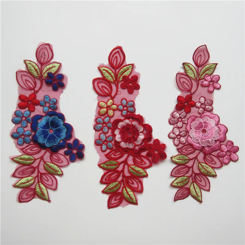 Кружевные вышитые воротники с вышивкой нашивки тканевые искусственные для