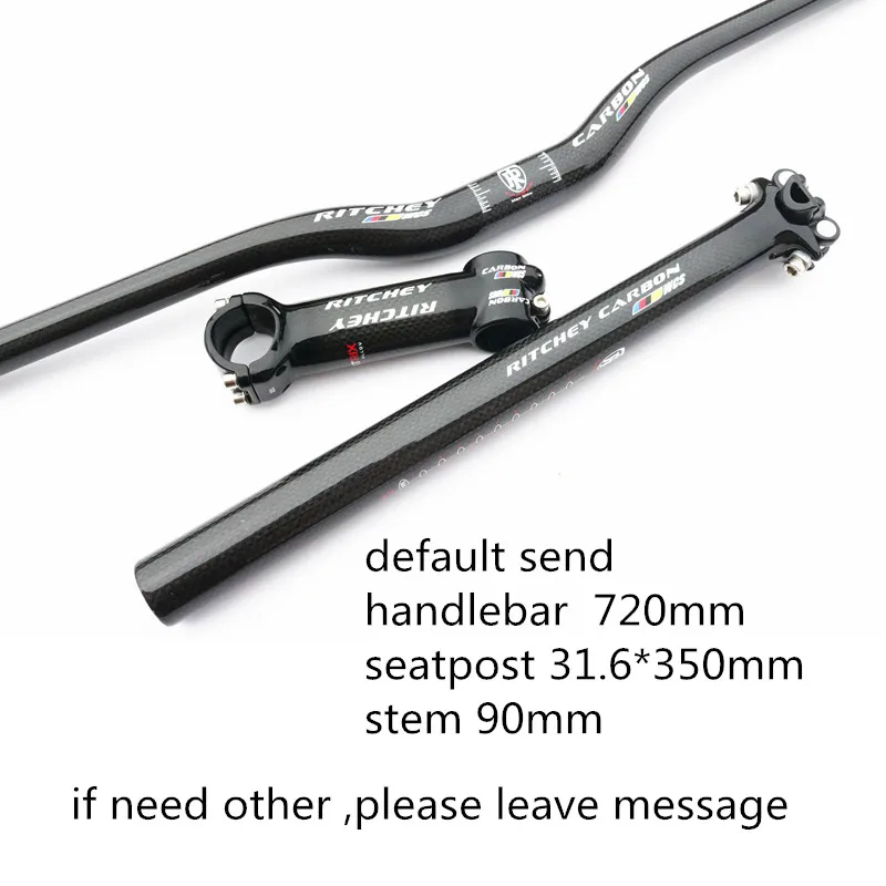 Rise Handlebar SET 3K карбоновый комплект рулей для велосипеда MTB велосипед подъем/плоский руль и вынос и карбоновый Подседельный штырь велосипедные запчасти для горного и дорожного велосипеда XXX - Цвет: Rise Handlebar SET