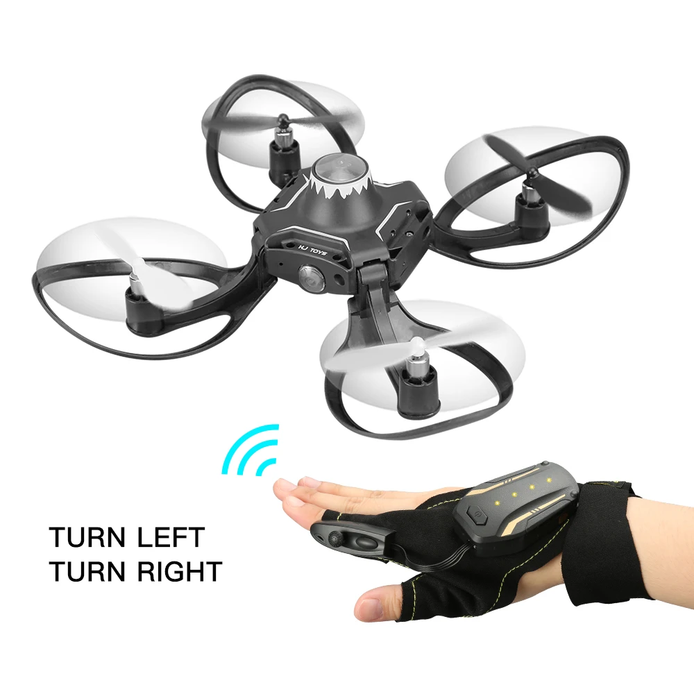 Лучший Wifi FPV 480P HD Дрон камера Valcano перчатки управление интерактивный мини Дрон Квадрокоптер с камерой RC вертолет