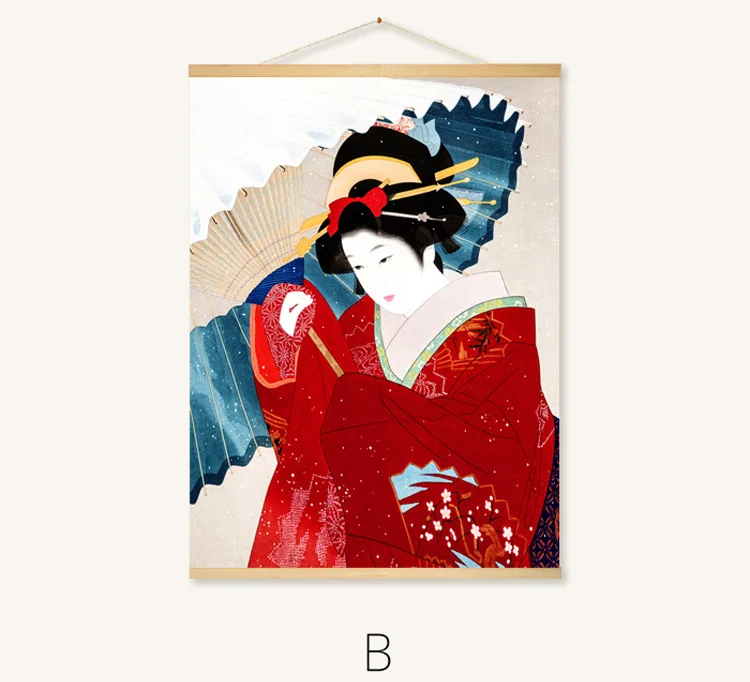 Японские Ukiyo-e Ukiyoe деревянные висячие свитки картины на холсте настенные художественные настенные картины для гостиной скандинавские украшения дома