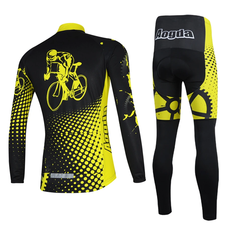 Aogda черный комплект для велоспорта с длинным рукавом весенний одежды велосипеда