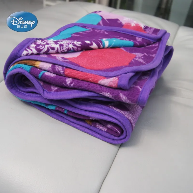 Disney фиолетовый сестры Холодное сердце Эльза и Анна плюшевое Двухслойное одеяло пледы для девочек Дети на кровать диван для детей подарок