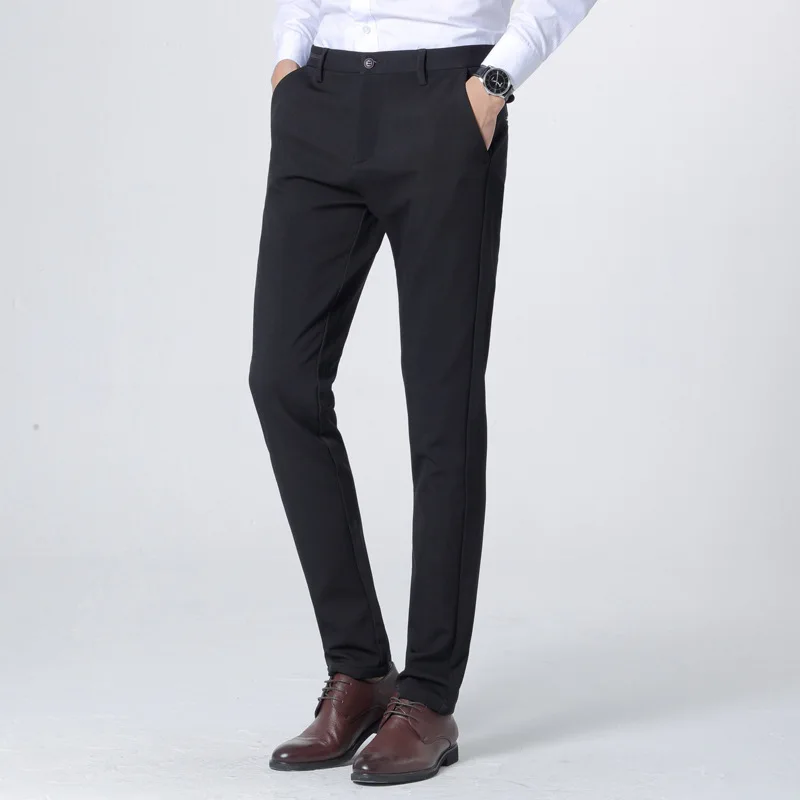 2018 New Fashion Mens Business Formal Suit Pants Four-sided Elasticity Slim Fit Quality Male Leisure Trousers | Мужская одежда