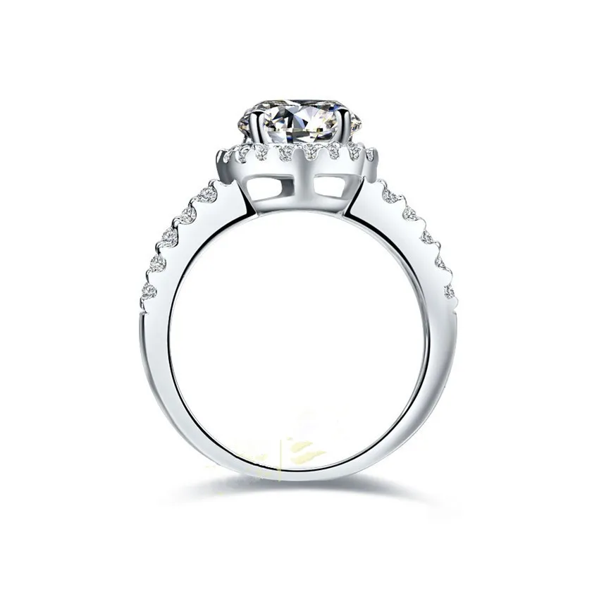2CTW 8 мм Тест положительное Moissanite бриллиантовое кольцо тест положительная
