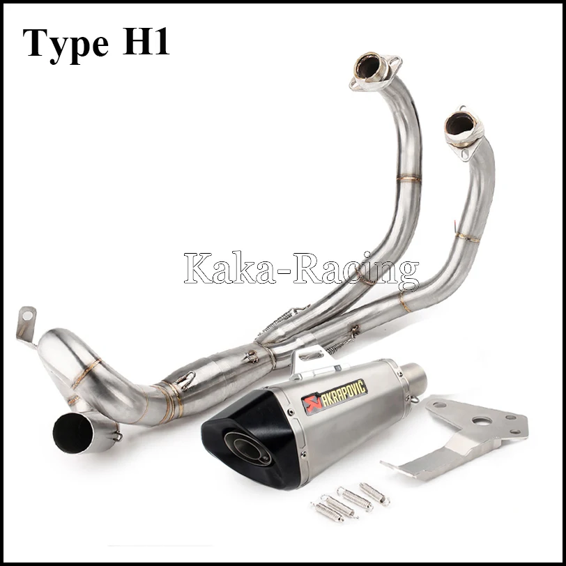 Type H1 FZ mt 07 мотоцикл Akrapovic глушитель выхлопной системы для Yamaha MT07 fzfz07 FZ-07 Tracer(-) XSR700 - Цвет: Type H1