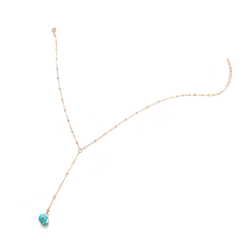 Женское классическое ожерелье с синими глазами дьявола длинное цепочкой