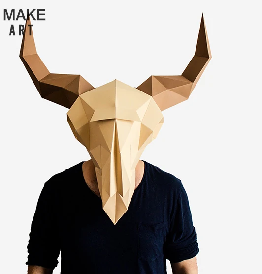 3D Овцы Глава Череп Творческий маска мужские и женские Общие гарнитура бумага