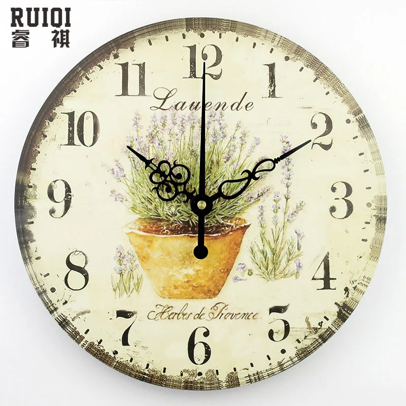 отделка гостиной часы настенные немой на стену винтажный домашний декор большие