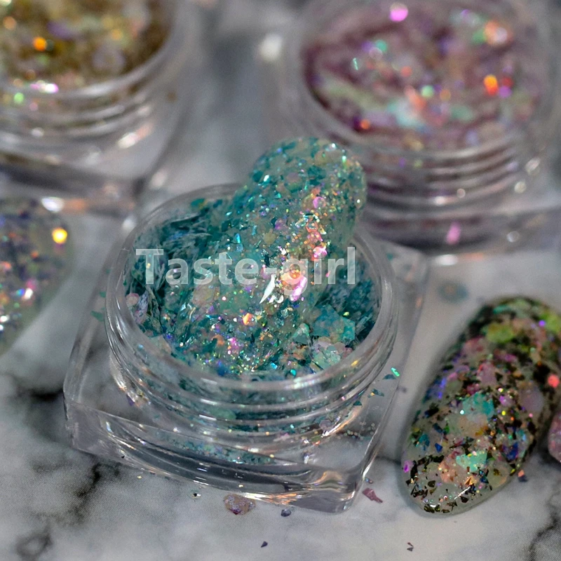 12 шт. градиент Русалка чешуйчатая ногтей блёстки шестиугольные голографические