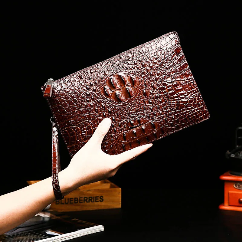

new fashion Leather crocodile pattern luxury quality wallet man bag envelope clutch fashion popular hand package women wallets