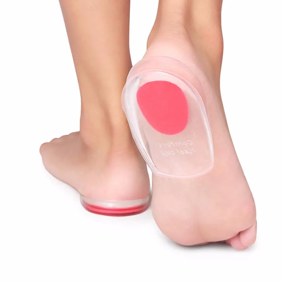 

Comfort Heel Pain Insoles Relieve Foot Pain Silicon Gel Heels Cup Cushion Protectors Spur Support Shoe Pad Feet Care Inserts