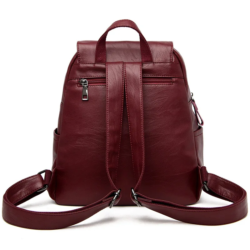 Женский кожаный рюкзак Роскошный дизайнерский повседневный для девушек 2019 |