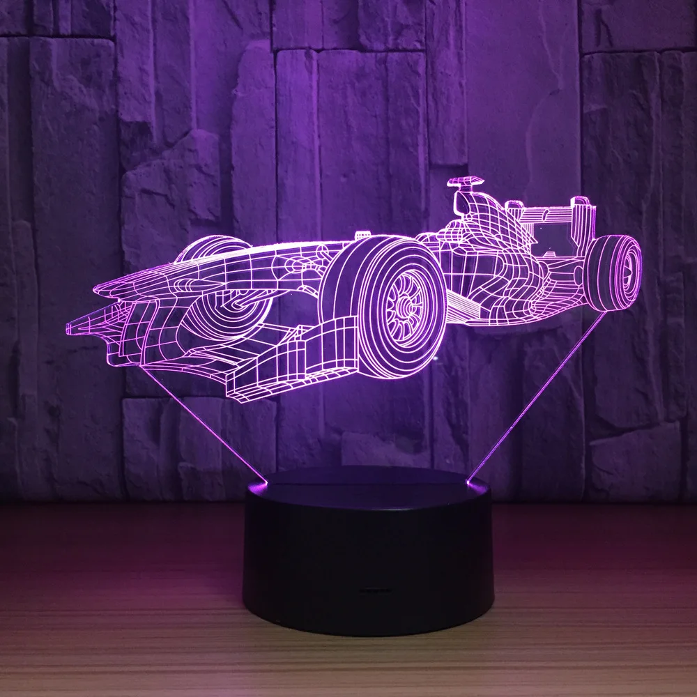 Гоночный автомобиль 3D светодиодный светильник сенсорный контроллер с ПДУ для