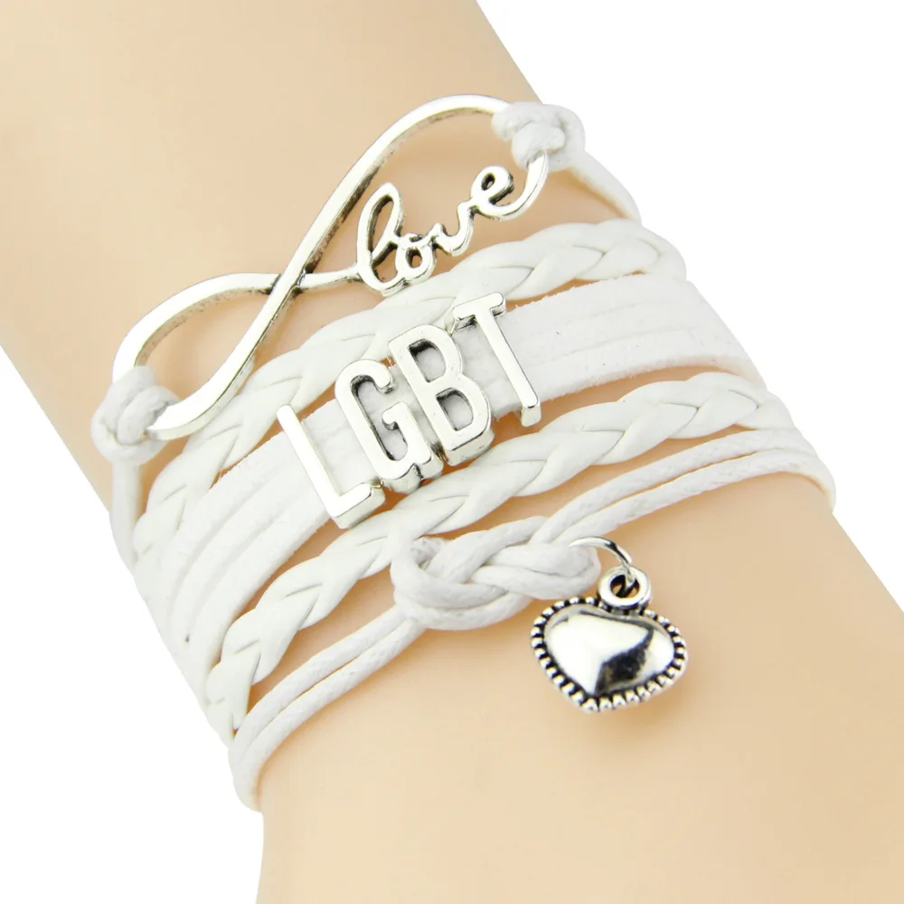 JEPHNE Радуга Бесконечность любовь ЛГБТ Подвеска для браслета в форме сердца