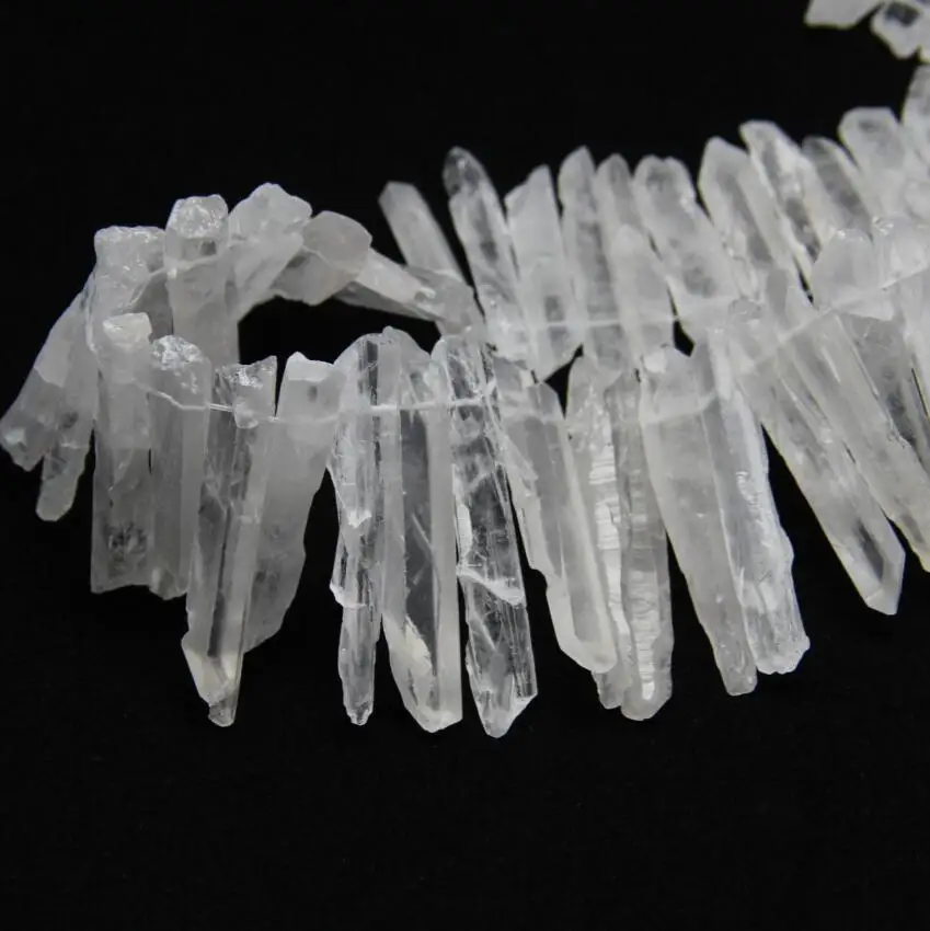 Ожерелье с подвеской в виде бриолет из грубого кварца примерно 52 шт./нить бусины