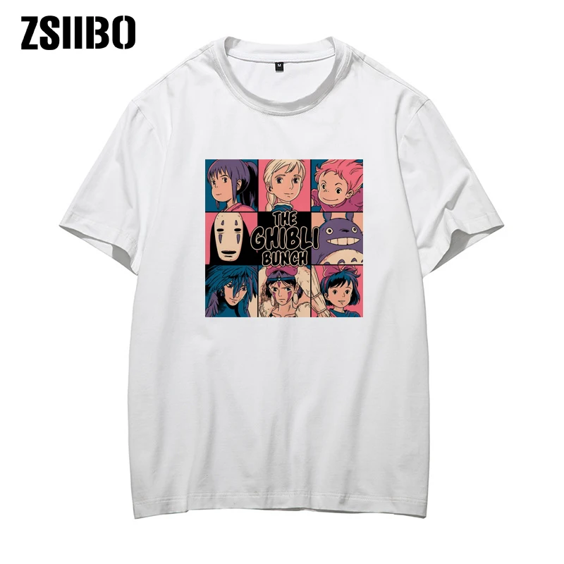 ZSIIBO японское аниме Шиншилла Футболка мужская студия Ghibli Hayao Miyazaki Мужская и женская одежда с героями мультфильмов летняя футболка HY1MC56