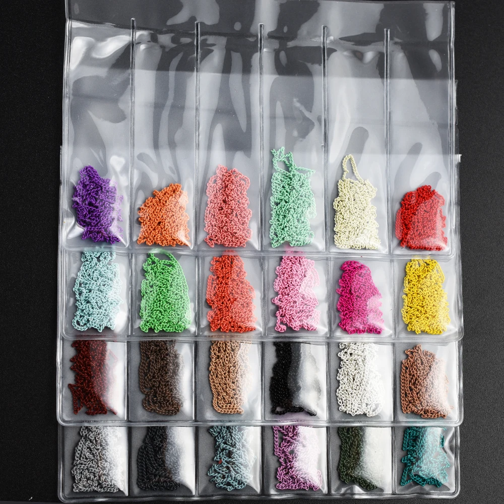 6 ячеек в упаковке плоская цепочка японском и корейском стиле цветная