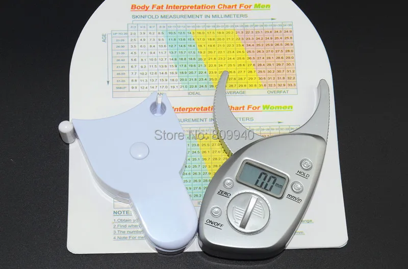2 в 1 комплект цифровой ЖК штангенциркуль жира с лентой для определения массы тела