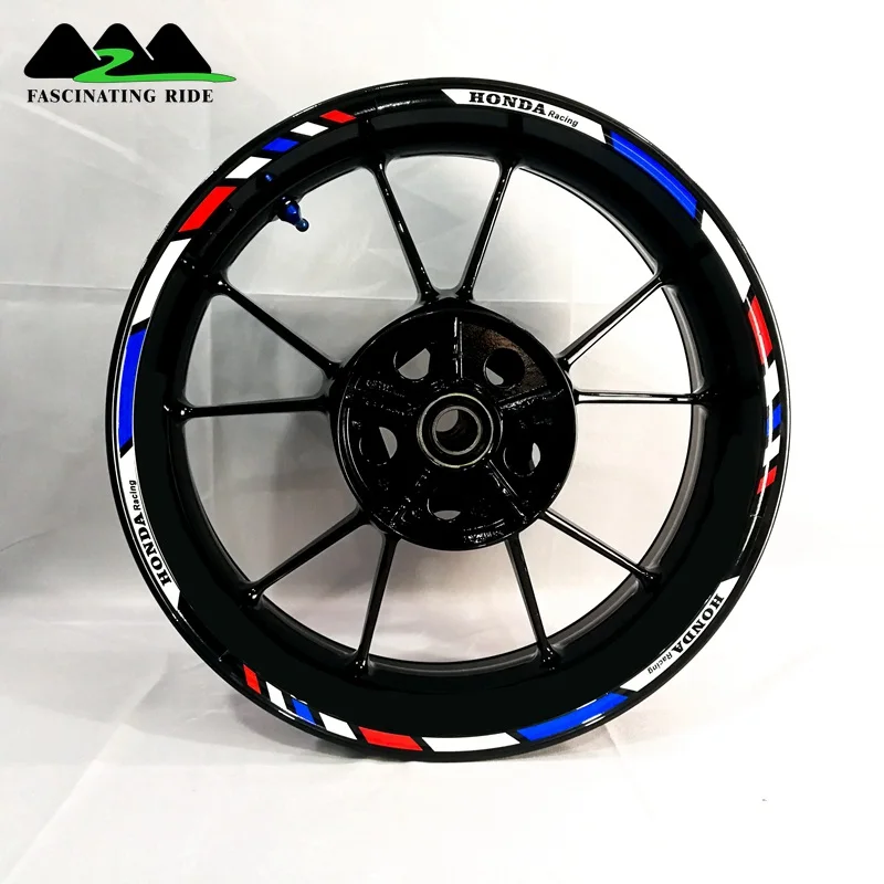 Для honda CBR1000RR 600R 300R CBR650F мотоциклы колеса наклейки водонепроницаемый Светоотражающие Обода наклейки передние и задние пользовательские внутренний обод