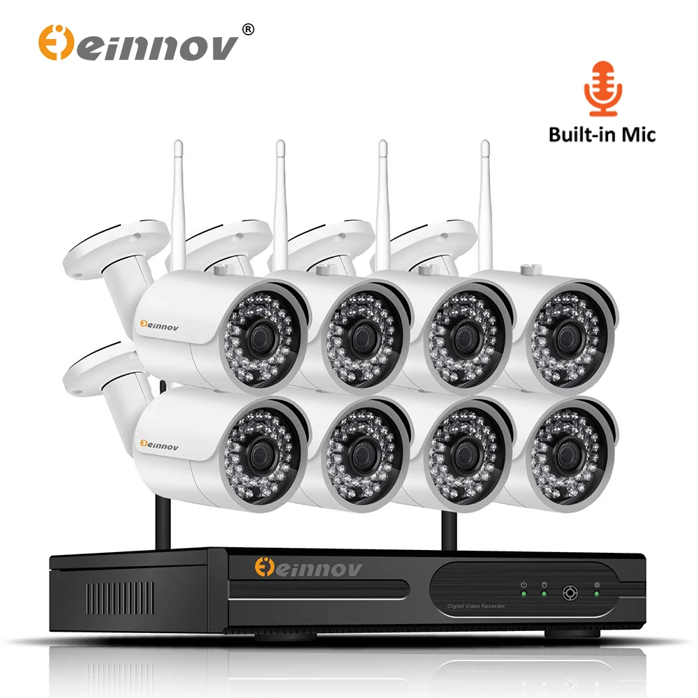 Einnov IP камера видеонаблюдения комплект 8CH аудио 2MP домашняя беспроводная