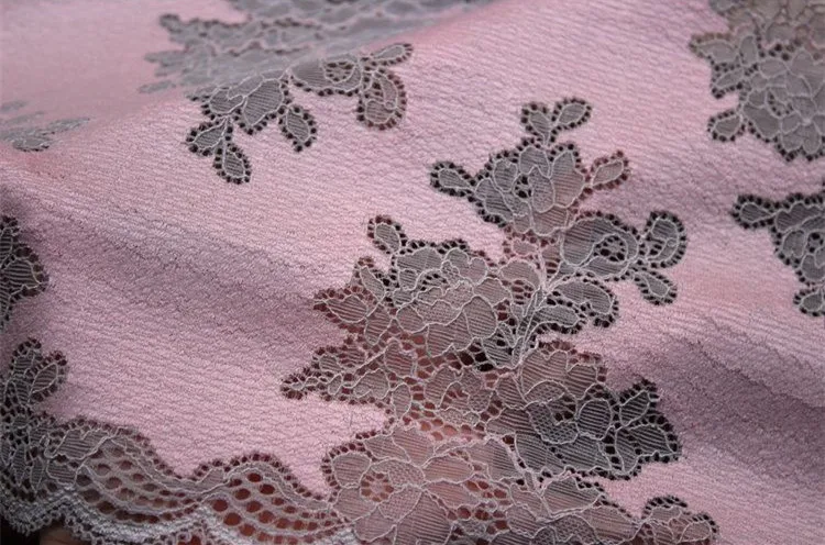 5 ярдов/партия розовый + серый эластичный кружевной материал сделай сам