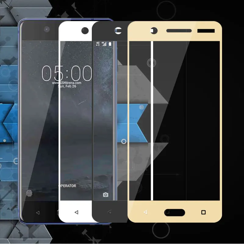 Защитная пленка для экрана телефона Nokia 5 полное покрытие закаленное стекло Nokia5