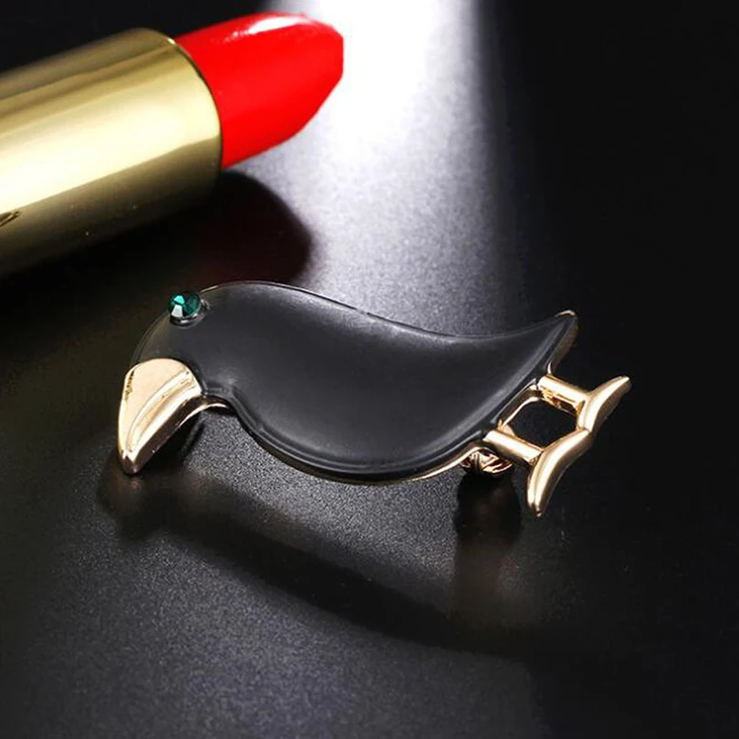 Black Crow Brooch Enamel Bird Corsage Men Women Kids Suit Dress Hats Collar Pins Animal Scarf Buckles Accessories XZ400 | Украшения и
