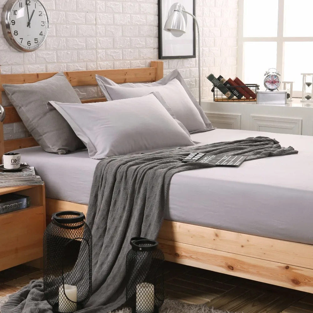 Простыня простыня комплект наволочек Сабана cama из чесаного хлопка однотонная