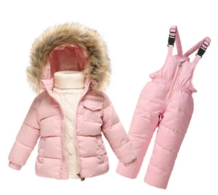 Комплект зимней одежды для детей лыжный костюм мальчиков пуховик девочек куртка