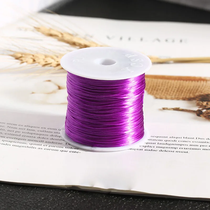 red purple Aiovlo 60 м/лот, крепкий кристалл, эластичная линия для бисероплетения, шнур, нить, сделай сам, ожерелье, браслет, аксессуары для изготовления ювелирных изделий - Цвет: red purple