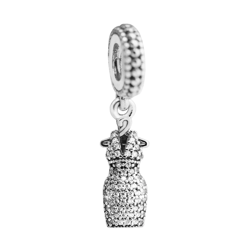 

Fits for Europe Bracelets Dazzling Dress Silver Beads 100% 925 Sterling Silver Jewelry DIY Charms Free Shipping