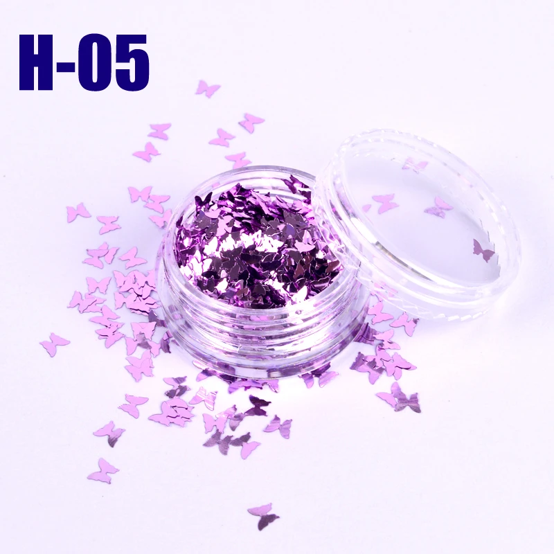 1 коробка яркие блестки для ногтей ультратонкие Бабочка маникюра украшения |
