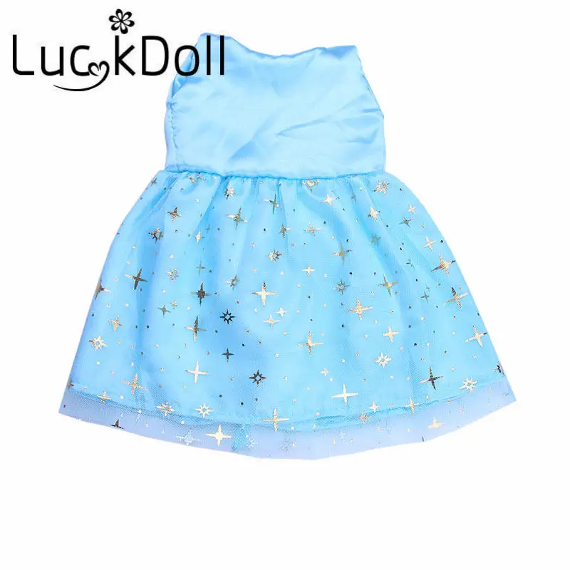 Шифоновое платье LUCKDOLL с принтом подходит для 18 дюймовых американских кукол 43 см