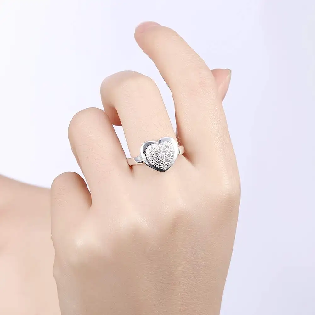 Кольцо в виде сердца ювелирные изделия микро проложить посеребренные кольца для
