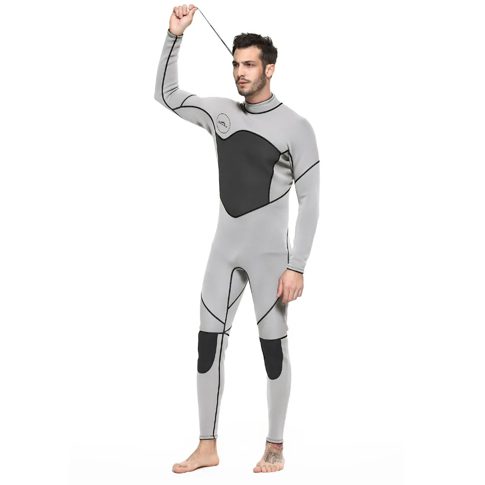 Men's Premium Neoprene 3mm Wetsuit Full Diving Suit Back Zip Long Sleeve Keep Warm One Piece Swimsuit Snorkeling Scuba Dive Surf | Спорт и