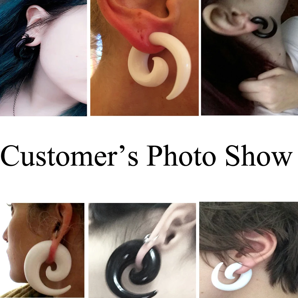 2 шт./лот акриловые спиральные ушные отверстия черные и белые конические