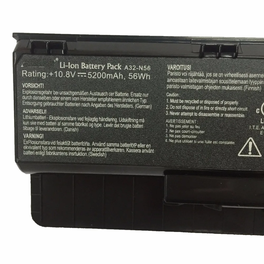 Оригинальный Новый женский Аккумулятор для ноутбука ASUS N46 N56 N76 калибровка N46V N56VZ