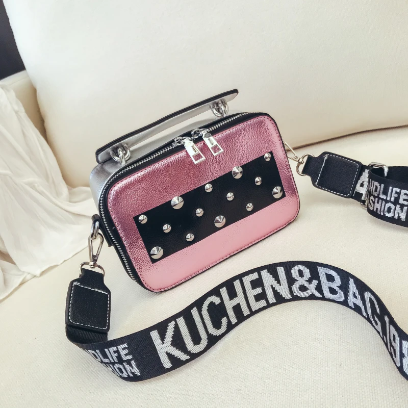 Trend Cool High Quality Women Rivet Mini Handbags New Fashion Lady Designers Shoulder Bag Female with personality Crossbody Bags | Багаж и