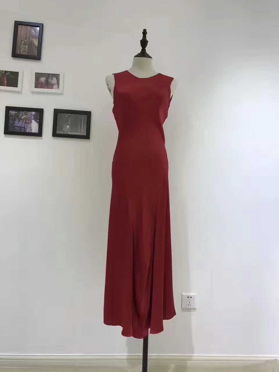 Роскошное платье макси из 100% шелка потрясающее тонкое вечернее женское ete 2017 vestidos