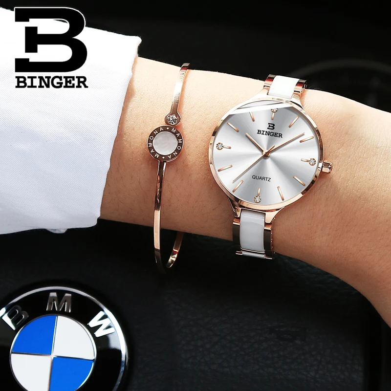 Switzerland BINGER Luxury Women Watch Brand Crystal Fashion Bracelet Watches Ladies Women Wristwatches Relogio Feminino B-1185-3